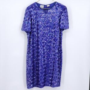 Vintage Purple Sequin Maxi Dress